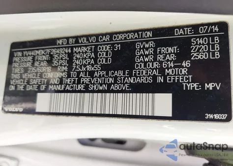 2015 Volvo Xc60 T5 Premier из США, поврежденный, VIN YV440MDK7F2649244